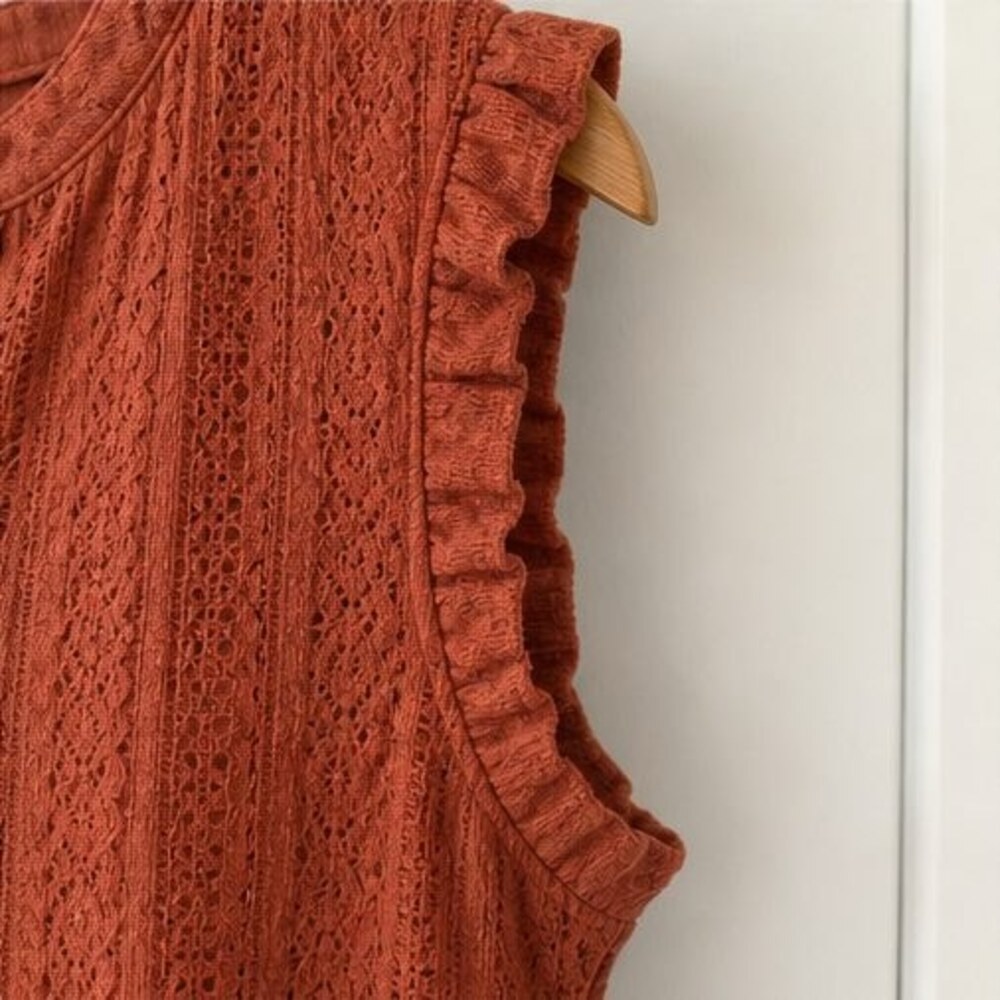 Rust Button Blouse - Picture 5 of 6